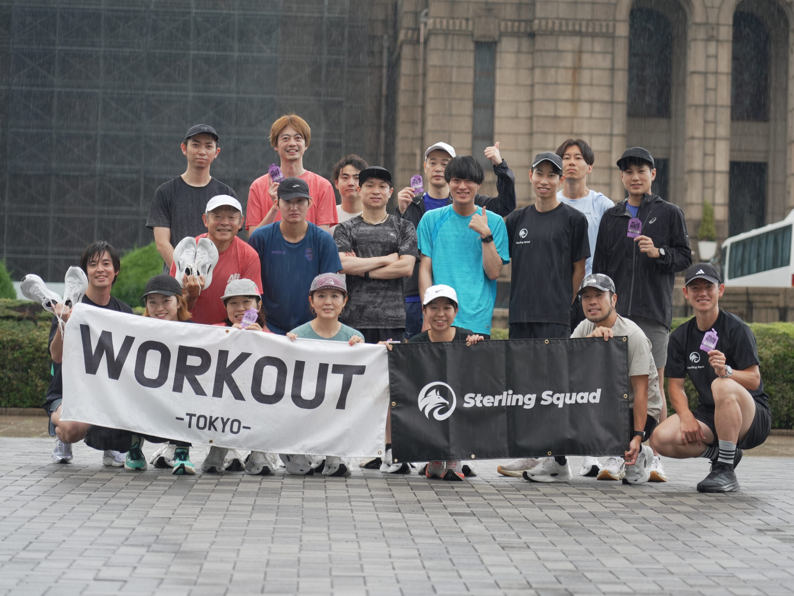 RUNNING SCIENCE LAB × Sterling Squad 合同練習会（明治神宮外苑）集合写真